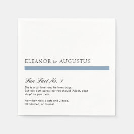 ダスティミニマルブルーシンプルモダンおもしろい事実結婚の スタンダードカクテルナプキン