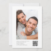 ダスティミニマルブルーフォーマルqrコー結婚ドのウェブサイト 招待状 (裏面)