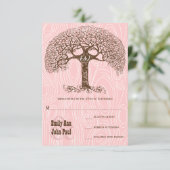 ダスティミレニアルピンクツリーバーンウッドウェディングRSVP 招待状 (スタンド正面)