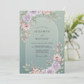 ダスティミントの野生の花の結婚式 招待状 (スタンド正面)