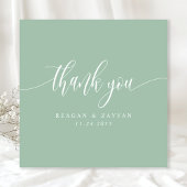 ダスティミントグリーンミニマリスト結婚スクリプト サンキューカード