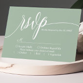 ダスティミントシンプルスクリプWedding RSVPカード