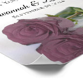 ダスティメイブピンクローズギフト&カー結婚ドのサイン ポスター (角)