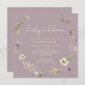 ダスティメイブワイルドフラワーベビーイン開花ベビーシャワー 招待状 (正面/裏面)