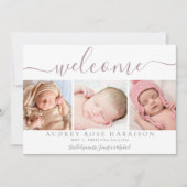 ダスティメイヴウェルカムベビーフォトコラージュ誕生 案内状 (正面)