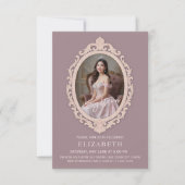 ダスティメイヴオーバルフレーム18誕生日写真 招待状 (正面)