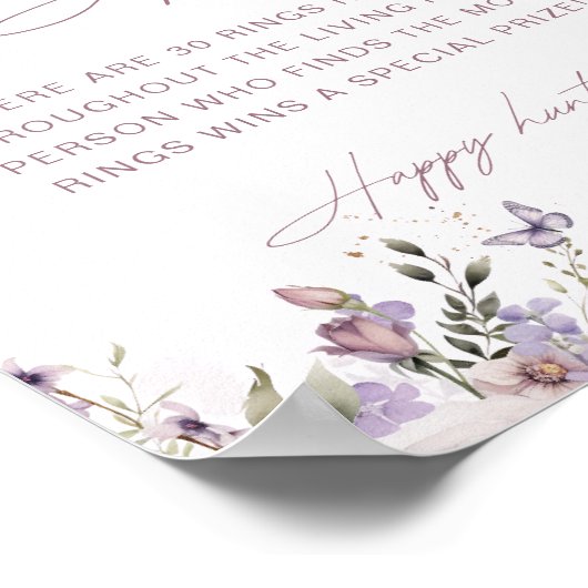 ダスティメイヴバタフライブライダルシャワーリングや輪狩りゲーム ポスター (角)