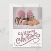 ダスティメイヴバラピンクメリークリスマスフォトモダンー シーズンカード (正面)