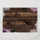 ダスティメイヴバラピンクレ素朴ース結婚 箔招待状 (裏面)