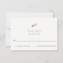 ダスティメイヴパンパスグラスウェディングRSVPカード 出欠カード