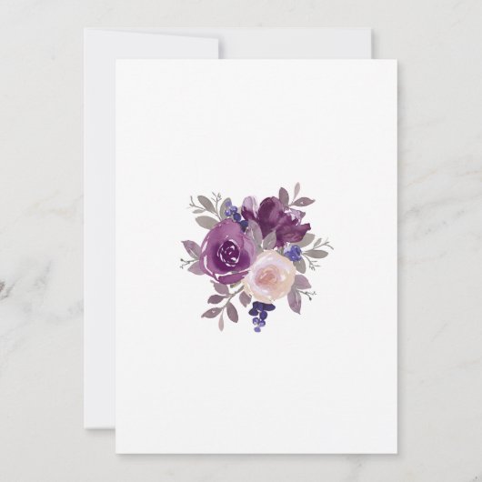 ダスティメイヴパープル赤面植物性ベビーシャワー 招待状 (裏面)