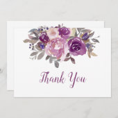 ダスティメイヴパープル赤面結婚フローラ サンキューカード (正面/裏面)