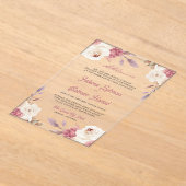 ダスティメイヴピンクフローライスラム結婚教徒 アクリル招待状 (レイダウン)