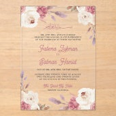 ダスティメイヴピンクフローライスラム結婚教徒 アクリル招待状 (正面)