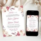 ダスティメイヴピンクフローライスラム結婚教徒 招待状