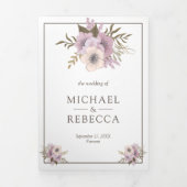 ダスティメイヴピンク結婚フローラの写真 三つ折り招待状 (カバー)