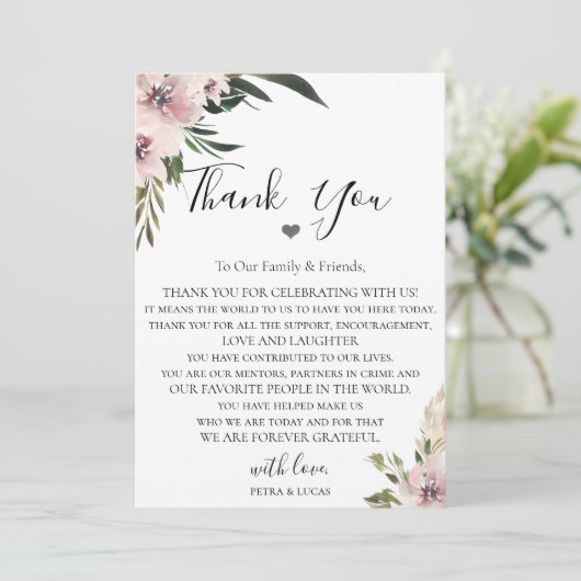 ダスティメイヴフローラウェディングレセプションサンキュー サンキューカード (スタンド正面)