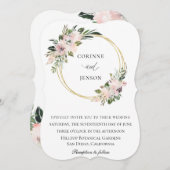 ダスティメイヴボタニカル金ゴールドフープ結婚ズ 招待状 (正面/裏面)