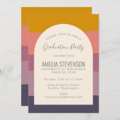 ダスティメイヴモダンカラーブロック卒業パーティー 招待状 (正面/裏面)