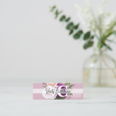 ダスティメイヴヴィンテージバラシンプルフローラ個人QR スキニー名刺 (スタンド正面)