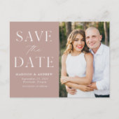 ダスティモダンエレガントバラ写真の保存日付 案内ポストカード (正面)