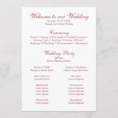 ダスティモダンバラアジサイ結婚式 プログラム (裏面)