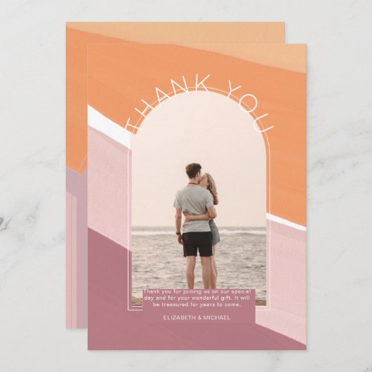 ダスティモダンバラオストライプのレンジ写真ありがとう サンキューカード (正面/裏面)