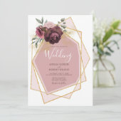 ダスティモダンバラフローラ金ゴールド幾何学 招待状 (スタンド正面)