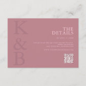 ダスティモダンバラモノグラムミニマル結婚リスト エンクロージャーカード (正面)