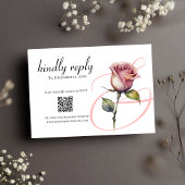 ダスティモダンバラ赤面結婚式招待状RSVP エンクロージャーカード