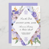 ダスティモダンパープルのフローラ保存日 セーブザデート (正面/裏面)