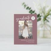 ダスティモダンパープル大学の高校卒業写真 ポストカード (スタンド正面)