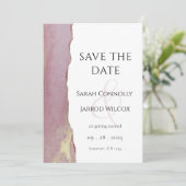 ダスティモダンピンクフラット日付カードを保存 セーブザデート (スタンド正面)