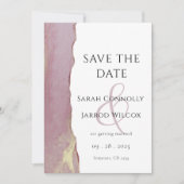 ダスティモダンピンクフラット日付カードを保存 セーブザデート (正面)