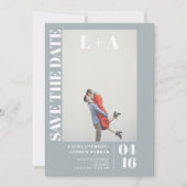 ダスティモダンブはっきりしたル青イニシャル写真の日付を保存 セーブザデート (正面)