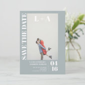 ダスティモダンブはっきりしたル青イニシャル写真の日付を保存 セーブザデート (スタンド正面)