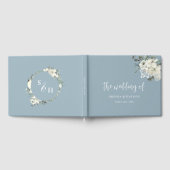 ダスティモダンブエレガントルアイボリーフローラ結婚ズ ゲストブック (全面)