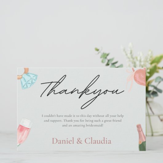 ダスティモダンブエレガントルーブライダルシャワーサンキュー 便箋 (スタンド正面)