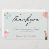 ダスティモダンブエレガントルーブライダルシャワーサンキュー 便箋 (正面/裏面)