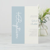 ダスティモダンブエレガントル男の赤ちゃんバプテスマ 招待状 (スタンド正面)