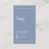 ダスティモダンブミニマル・ブルー・ヘルスケアQRコード 名刺 (裏面)