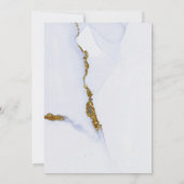 ダスティモダンブルーと金ゴールドクリスチャン結婚ズ 招待状 (裏面)