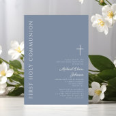 ダスティモダンブルークロスファースト聖餐式 招待状