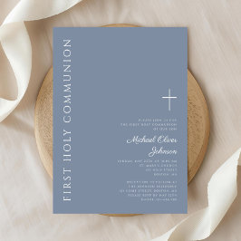 ダスティモダンブルークロスファースト聖餐式 招待状