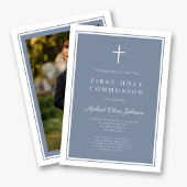 ダスティモダンブルークロスボーイファースト聖餐式 招待状