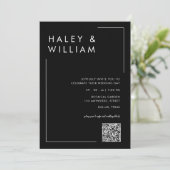 ダスティモダンブルーシンプルミニマル写真結婚ズ 招待状 (スタンド正面)