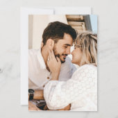 ダスティモダンブルーシンプルミニマル写真結婚ズ 招待状 (裏面)