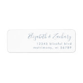 ダスティモダンブルースクリプト結婚の差出人住所 ラベル (正面)