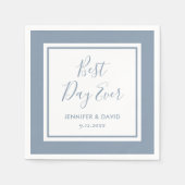 ダスティモダンブルースクリ最高のップトの日の結婚永遠 スタンダードカクテルナプキン (正面)