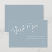 ダスティモダンブルーブライダルシャワーサンキューカード サンキューカード (正面/裏面)